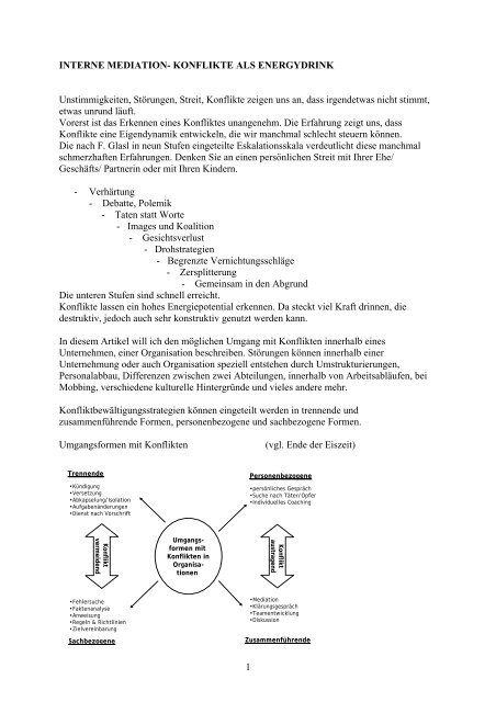 1 INTERNE MEDIATION- KONFLIKTE ALS ENERGYDRINK ... - GWM