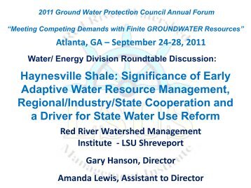 Haynesville Shale - Groundwater Protection Council