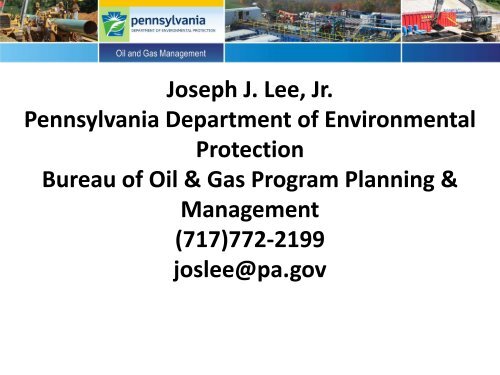 Joe Lee - Groundwater Protection Council