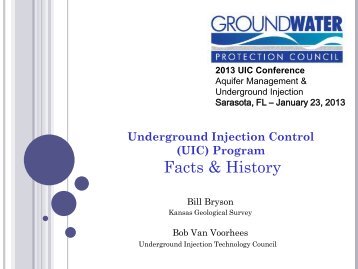 Bill Bryson Bob VanVoorhees - Groundwater Protection Council