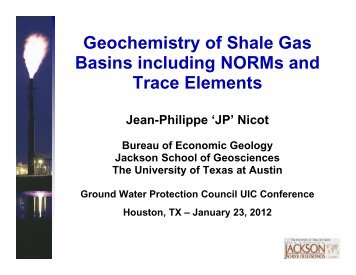 Geochemistry of Shale Gas Basins including NORMs and Trace ...
