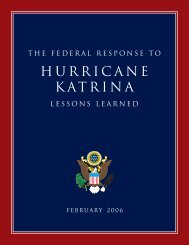 the federal response to hurricane katrina: lessons learned - George ...
