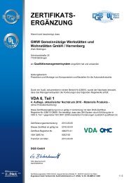 Zertifikat VDA 6.1 Böblingen Hulb - GWW