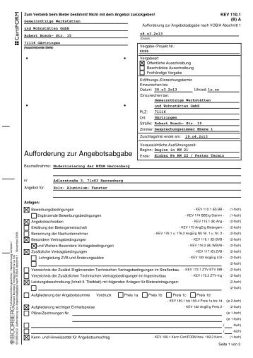 Aufforderung zur Angebotsabgabe - GWW