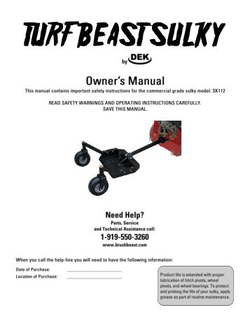 Turf Beast Sulky - Beast Power Equipment