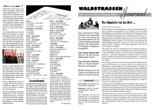 NR. 14 • 02/02 • Februar 2002 - Gymnasium Waldstraße