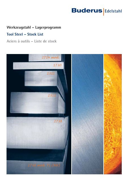 Werkzeugstahl – Lagerprogramm Tool Steel – Stock List Aciers à ...