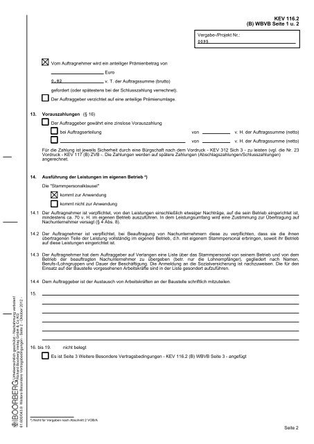 Aufforderung zur Angebotsabgabe - GWW