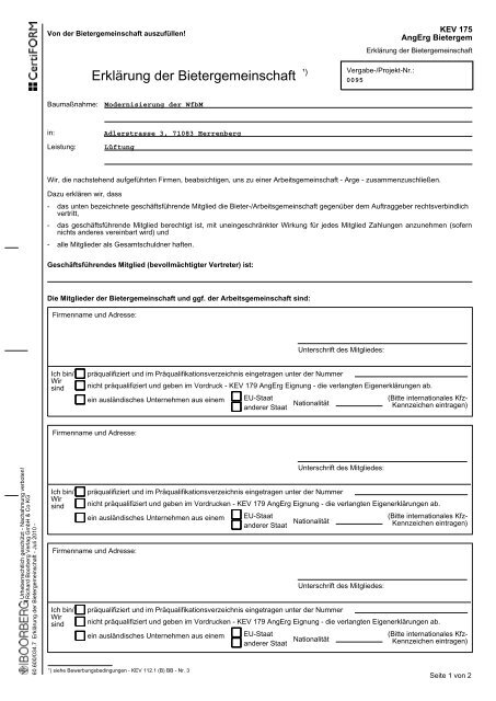 Aufforderung zur Angebotsabgabe - GWW