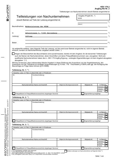 Aufforderung zur Angebotsabgabe - GWW