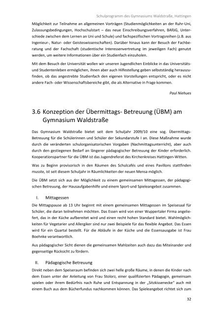 Das aktuelle Schulprogramm - Gymnasium Waldstraße