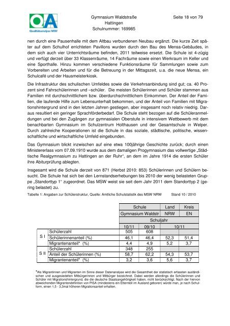 endgültiger bericht gy_waldstr_hattingen - Gymnasium Waldstraße