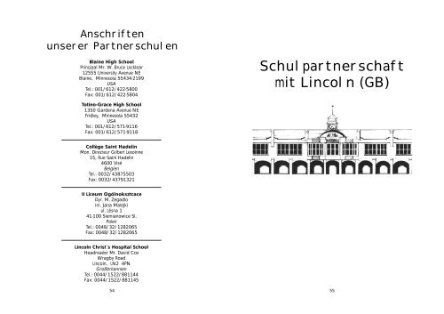 Partnerschulen - Gymnasium Waldstraße