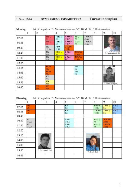 Turnstundenplan - Gymnasium Muttenz