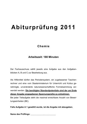 Abiturprüfung 2011