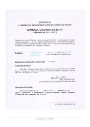 stiahnuť - Gymnázium Nitra, Golianova 68