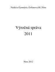 Výročná správa 2011 - Gymnázium Nitra, Golianova 68