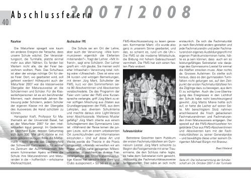 Jahresbericht 2007/08 - Gymnasium Liestal