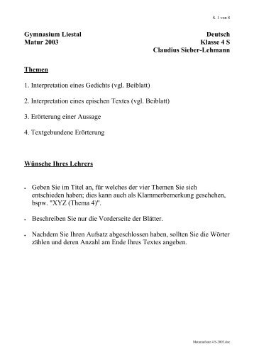 Matur Deutsch 4S 2003.pdf - Gymnasium Liestal