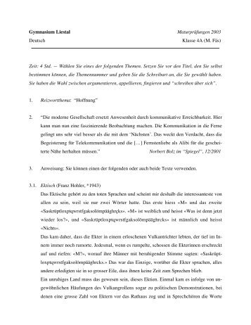 Matur Deutsch 4A 2003.pdf - Gymnasium Liestal