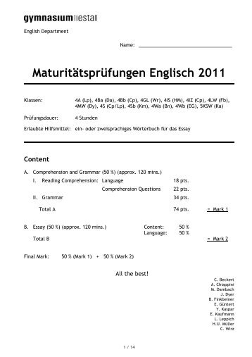 Matur 2011 E.pdf - Gymnasium Liestal