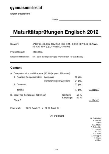 English Matura 2012_v3.2 - Gymnasium Liestal