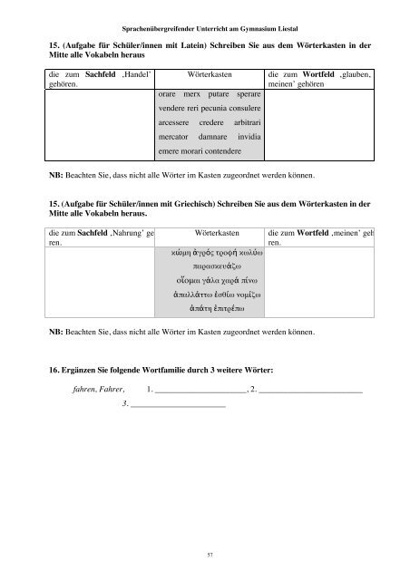 Bericht PH FHNW - Gymnasium Liestal