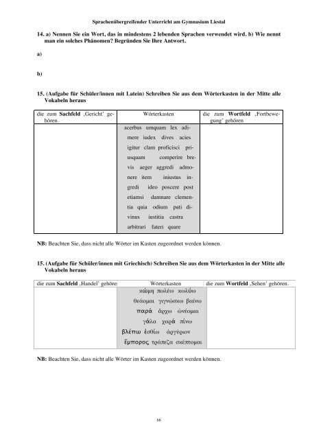 Bericht PH FHNW - Gymnasium Liestal