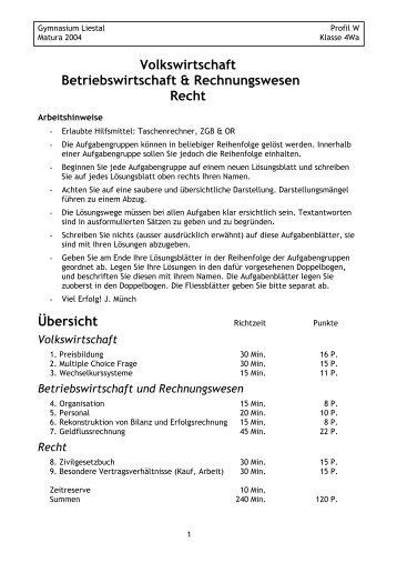 Matur Wirtschaft und Recht 4Wa 2004.pdf - Gymnasium Liestal