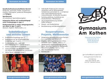 Informationsbroschüre des Gymnasiums Am Kothen