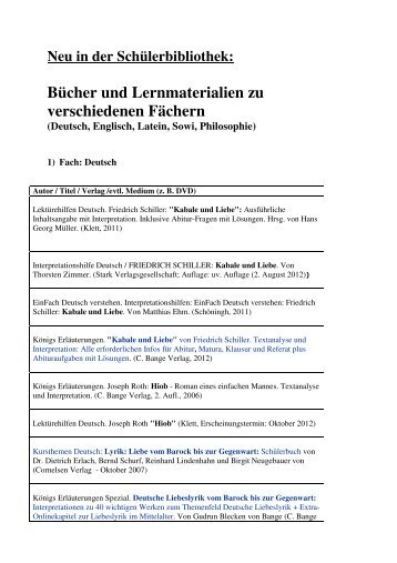 Neue Lernmaterialien 2013 - Städtisches Gymnasium Olpe