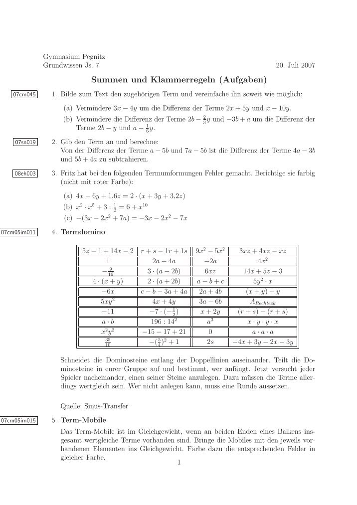 Klammerregeln Magazine