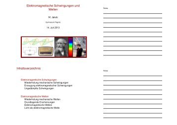 Elektromagnetische Schwingungen und Wellen Inhaltsverzeichnis