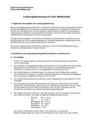 Leistungsbewertung im Fach Mathematik - Gymnasium Rodenkirchen