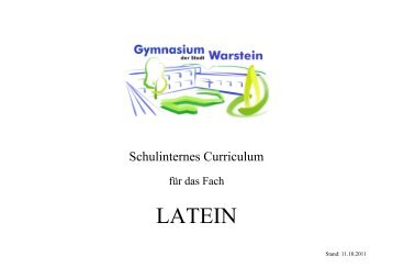 Lehrplan Latein - Gymnasium Warstein