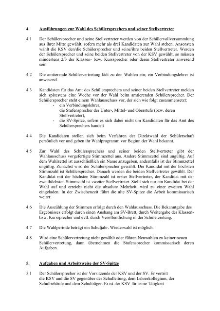 Die Satzung der Schülervertretung - des Gymnasiums Kusel