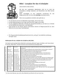 Bibel - Leseplan für das 6.Schuljahr