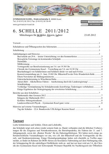 6. Elternbrief 2011/2012 - des Gymnasiums Kusel