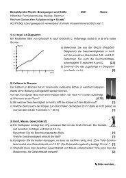 Beispielprobe Physik: Bewegungen und Kräfte 3GH Name ...