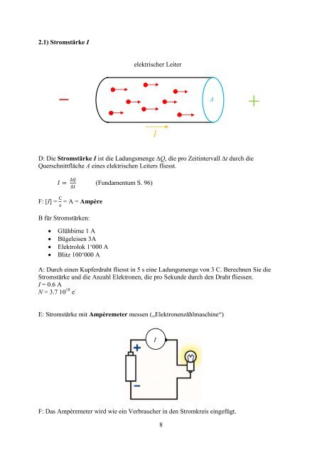 ELEKTRIZITÄTSLEHRE 1) Elektrostatik