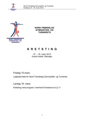 K  R  E  T  S  T  I  N  G - Norges gymnastikk og turnforbund