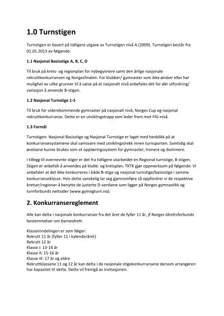 Nasjonal Turnstige generell del 2013.pdf - Norges gymnastikk og ...