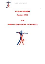 Aktivitetskatalog Høsten 2012 FOR Rogaland Gymnastikk og Turnkrets