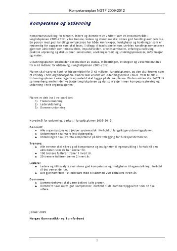 Kompetanseplan NGTF 2009-2012.pdf - Norges gymnastikk og ...