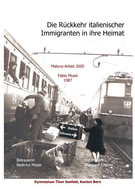 Die Rückkehr italienischer Immigranten in ihre Heimat - Gymnasium ...