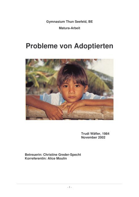 Probleme von Adoptierten - Gymnasium und Fachmittelschule Thun ...