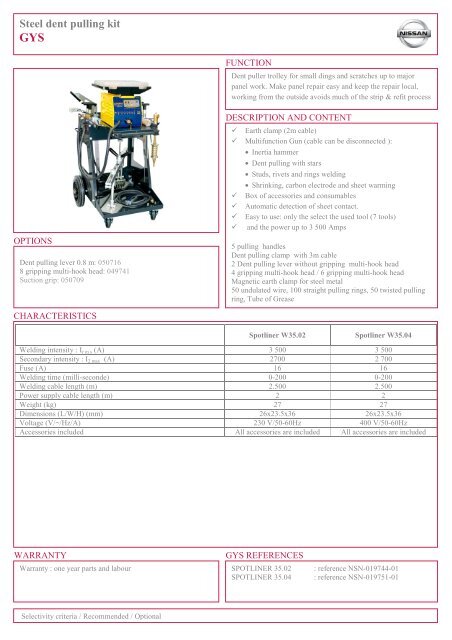 Spot welding station (for heavy repairs) - GYS