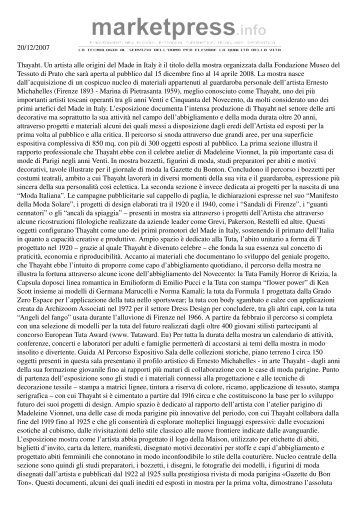 20/12/2007 Thayaht. Un artista alle origini del Made in Italy è il titolo ...