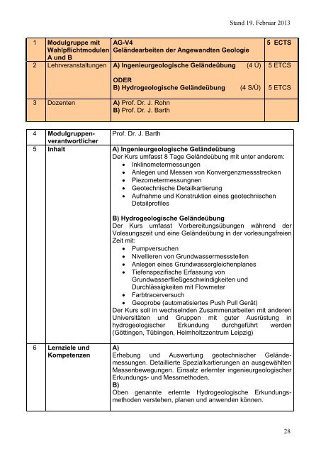 Masterstudiengang Geowissenschaften - GeoZentrum Nordbayern