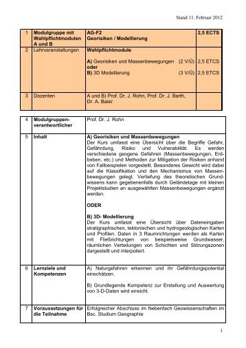 Download Modulbeschreibungen